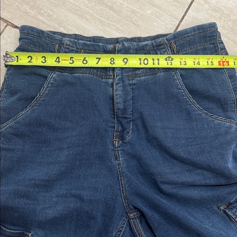 Anthropologie Pilcro High Rise Cargo Jogger Denim Knit Stretchy Jeans Smal - Picture 12 of 12